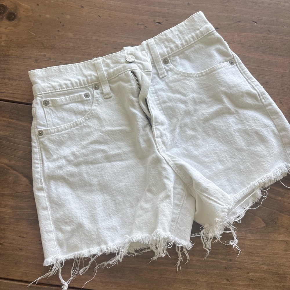 Madewell white denim cutoff shorts